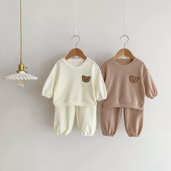 Cozy Bear Baby Pullover & Sweatpants Set for Everyday